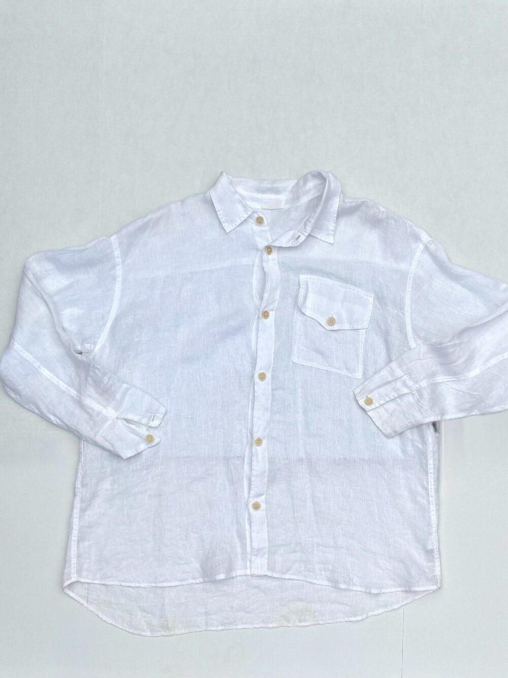 Women’s CP Shades White 100% Linen Long Sleeve Button Up Shirt, XXL - Picture 6 of 13
